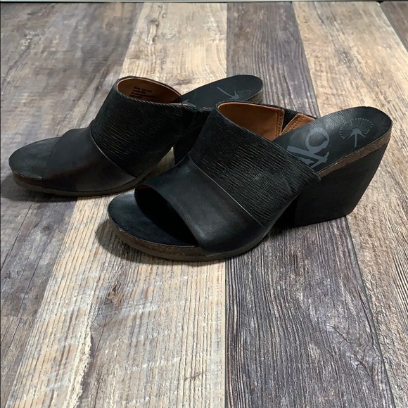 OTBT Hostel Cork Heeled Slide Black Leather (9.5) - Picture 5 of 13